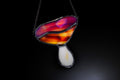 Colorful mushroom suncatcher with a dark background